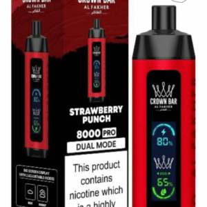 Crown Bar Al Fakher 8000 Puffs Strawberry Punch