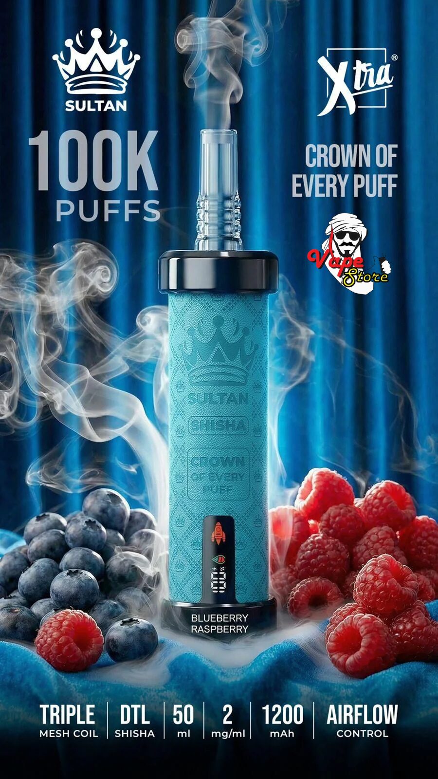 Xtra-Sultan-Shisha-100k-Blueberry-Raspberry