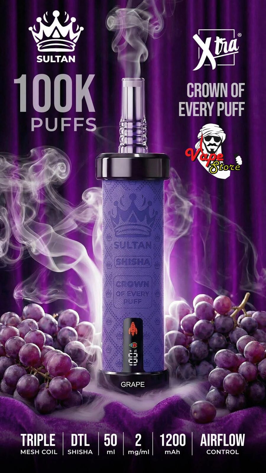 Sultan-Xtra-Shisha-100k-Grape