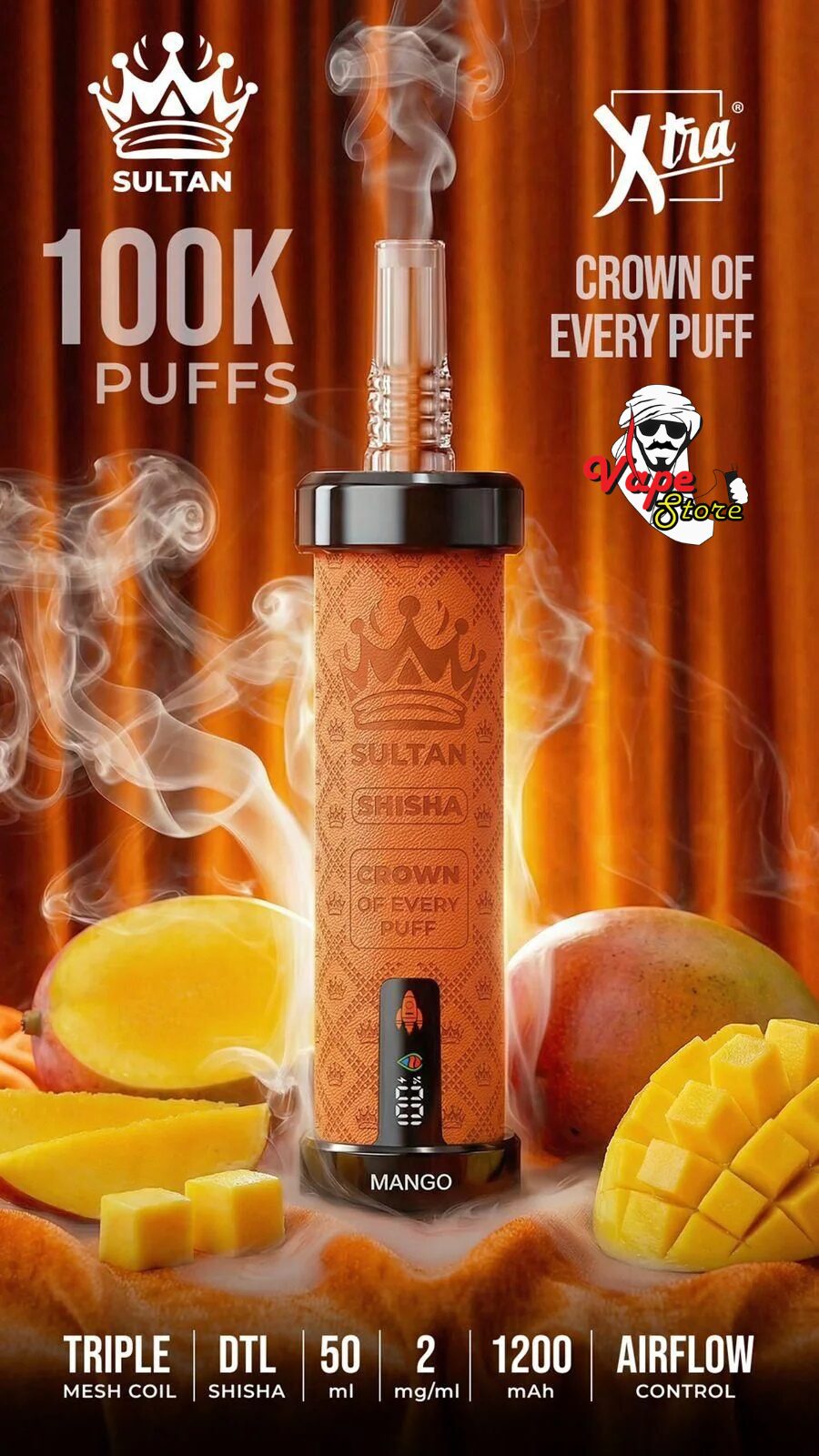 Sultan-Xtra-Shisha-100k-Mango